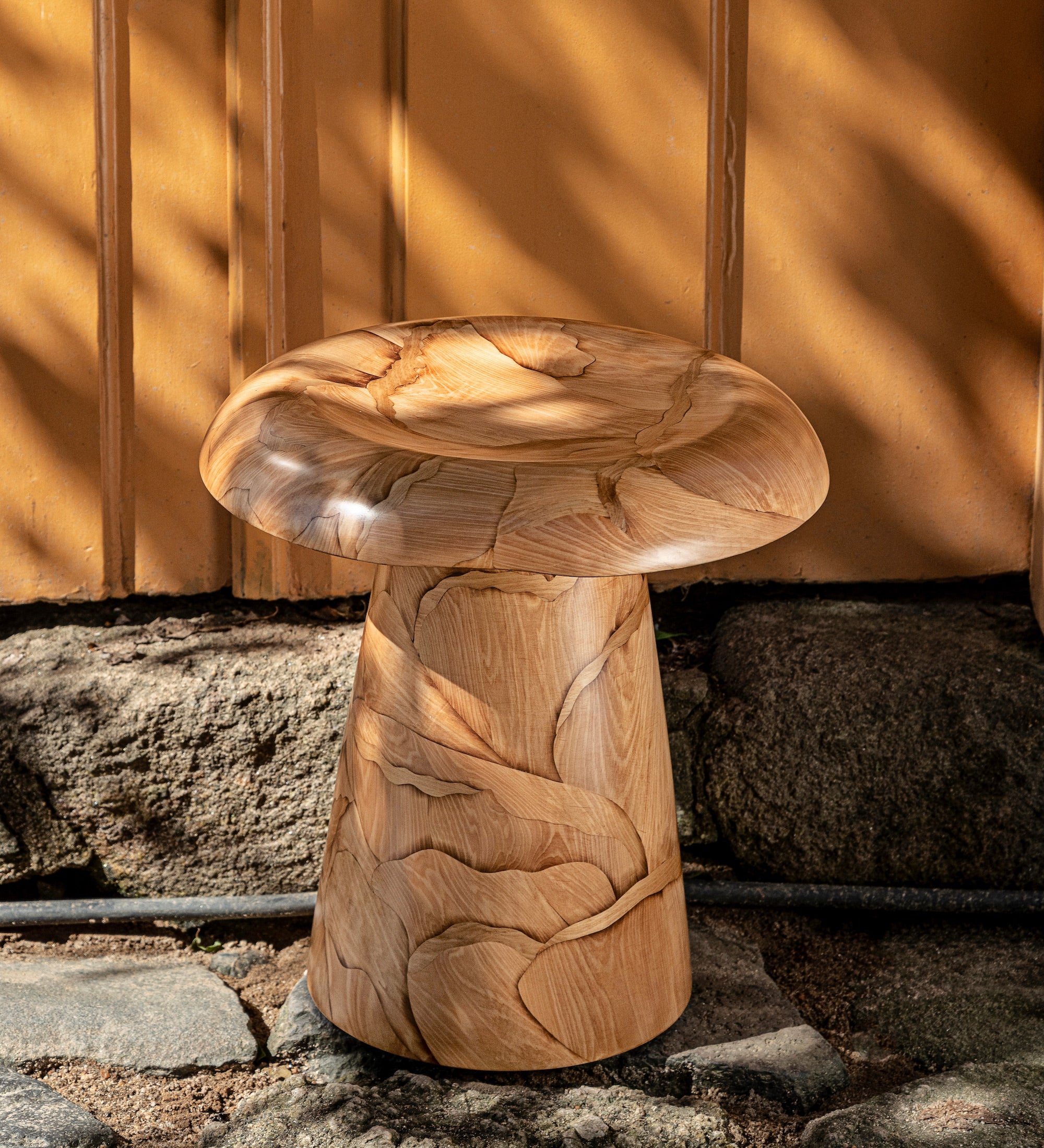 Marquetry Mushroom Stool